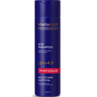 Master LUX Post Color_Шампунь кислотний після фарбування та освітлення волосся 250мл Master LUX Post Color_Шампунь кислотний після фарбування та освітлення волосся 250мл