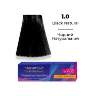 Master LUX Стійка крем-фарба для волосся_1.0 Чорний натуральний 60мл Master LUX Стійка крем-фарба для волосся_1.0 Чорний натуральний 60мл