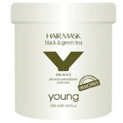 Young Hair Mask Black & Green Tea_Маска для фарбованого волосся 1000 мл