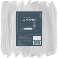 Etto Шапочки одноразові Гармошка з спанбонду, колір білий (100шт/пач)_ Etto Шапочки одноразові Гармошка з спанбонду, колір білий (100шт/пач)_