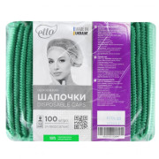 Etto Шапочки одноразові Гармошка з спанбонду, колір зелений (100шт/пач)_ Etto Шапочки одноразові Гармошка з спанбонду, колір зелений (100шт/пач)_