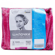 Etto Шапочки одноразові Гармошка з спанбонду, колір рожевий (100шт/пач)_ Etto Шапочки одноразові Гармошка з спанбонду, колір рожевий (100шт/пач)_