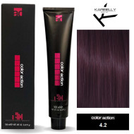Karibelly Color Action Перманентна крем-фарба для волосся_4.2 блискучий каштан 100мл
