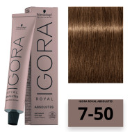 Schwarzkopf Igora Royal Absolutes Стійка крем-фарба_7-50 середньо-русявий золотистий натуральний 60мл Schwarzkopf Igora Royal Absolutes Стійка крем-фарба_7-50 середньо-русявий золотистий натуральний 60мл