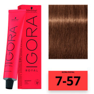 Schwarzkopf Igora Royal Стійка крем-фарба для волосся_7-57середньо-русявий золотисто-мідний 60мл Schwarzkopf Igora Royal Стійка крем-фарба для волосся_7-57середньо-русявий золотисто-мідний 60мл