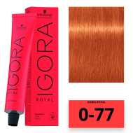 Schwarzkopf Igora Royal Стійка крем-фарба для волосся_0-77 мідний концентрат 60мл Schwarzkopf Igora Royal Стійка крем-фарба для волосся_0-77 мідний концентрат 60мл