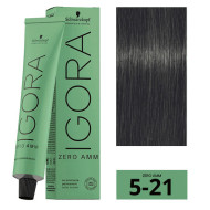 Schwarzkopf Igora Zero Amm Стійка крем-фарба без аміаку_5-21 світло-коричневий ясен Cendre 60мл Schwarzkopf Igora Zero Amm Стійка крем-фарба без аміаку_5-21 світло-коричневий ясен Cendre 60мл