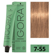 Schwarzkopf Igora Zero Amm Стійка крем-фарба без аміаку_7-55 середній блондин золотий екстра 60мл Schwarzkopf Igora Zero Amm Стійка крем-фарба без аміаку_7-55 середній блондин золотий екстра 60мл