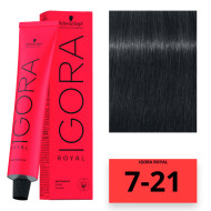 Schwarzkopf Igora Royal Стійка крем-фарба для волосся_7-21 середньо-русявий попелястий сандре 60мл Schwarzkopf Igora Royal Стійка крем-фарба для волосся_7-21 середньо-русявий попелястий сандре 60мл
