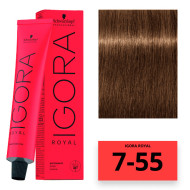 Schwarzkopf Igora Royal Стійка крем-фарба для волосся_7-55 середньо-русявий золотистий екстра 60мл Schwarzkopf Igora Royal Стійка крем-фарба для волосся_7-55 середньо-русявий золотистий екстра 60мл