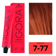 Schwarzkopf Igora Royal Стійка крем-фарба для волосся_7-77 середньо-русявий мідний екстра 60мл Schwarzkopf Igora Royal Стійка крем-фарба для волосся_7-77 середньо-русявий мідний екстра 60мл