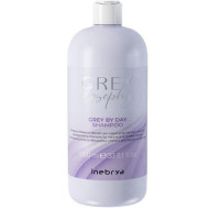 Inebrya Grey By Day Shampoo_Шампунь тонуючий для натурального сивого та блондованих волосся 1000мл Inebrya Grey By Day Shampoo_Шампунь тонуючий для натурального сивого та блондованих волосся 1000мл