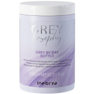 Inebrya Grey By Day Butter_Маска тонуюча для натурального сивого та блондованого волосся 1000мл Inebrya Grey By Day Butter_Маска тонуюча для натурального сивого та блондованого волосся 1000мл
